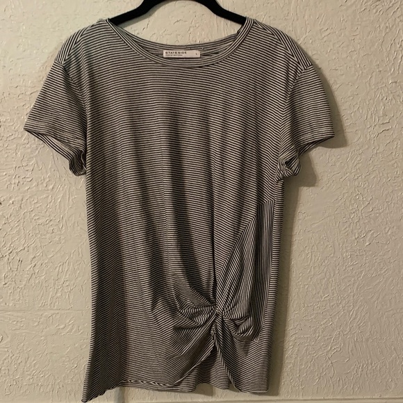 Stateside Black and White Striped Knot Tee - Picture 1 of 8